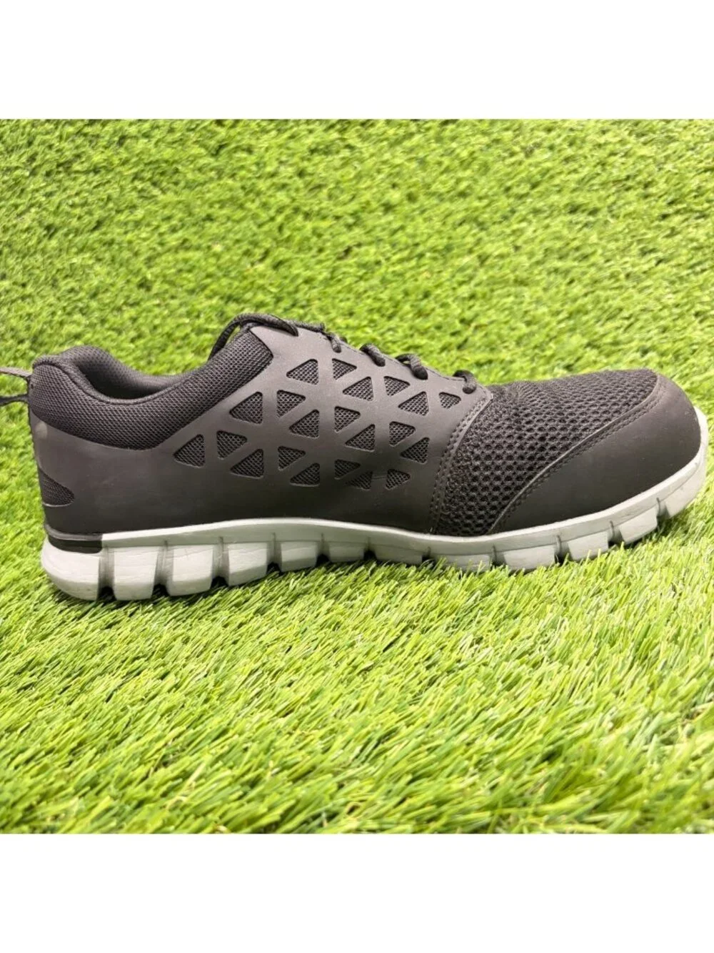 Reebok Sublite Cushion Mens Size 11 4E Black Gray Alloy Toe Safety Work Shoes